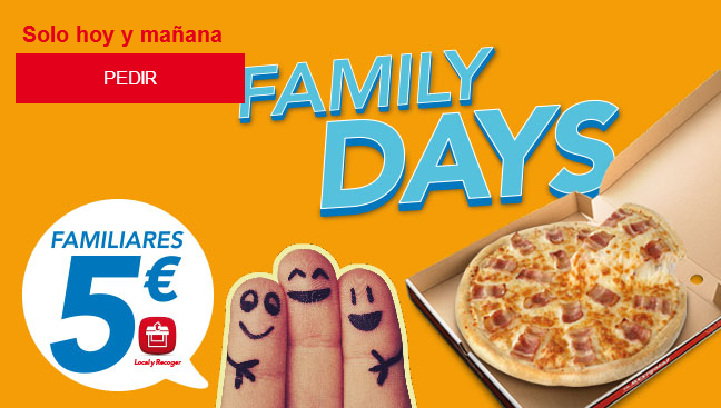 Atentos! sólo hoy y mañana Telepizza FamilyDays – Familiares a 5 €